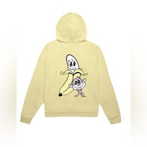 Bananas Monkey youth logo hoodie sweater kangaroo‎ pockets yellow youth Large